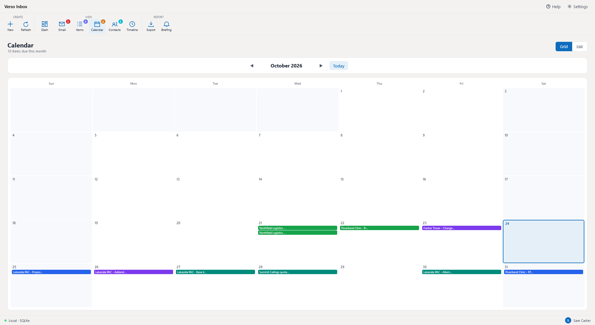 The calendar