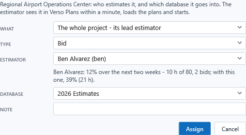 Assign to an estimator